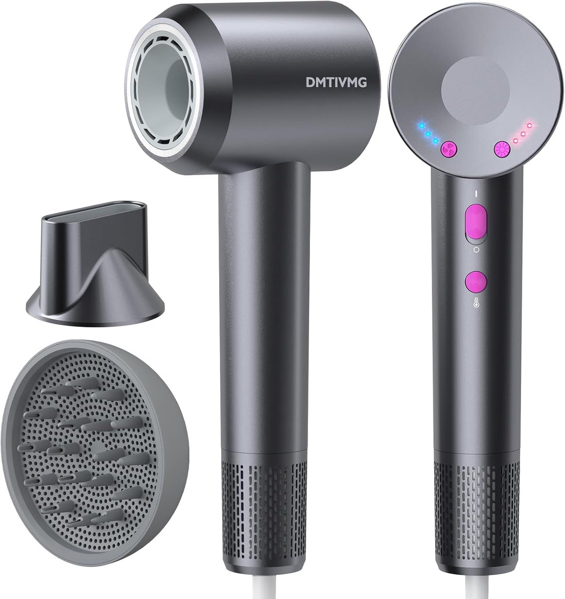Föhn 1600W – Ionische Haardroger – Borstelloze Motor 160.000 RPM – 4 Warmtestanden & 3 Snelheden – Incl. Diffuser & Blaasmond