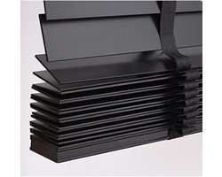 Houten Horizontale Jaloezieën - Houten Raambekleding - Privacy en Zonwering - 50 mm Lamellen - 120 x 220 cm - Zwart