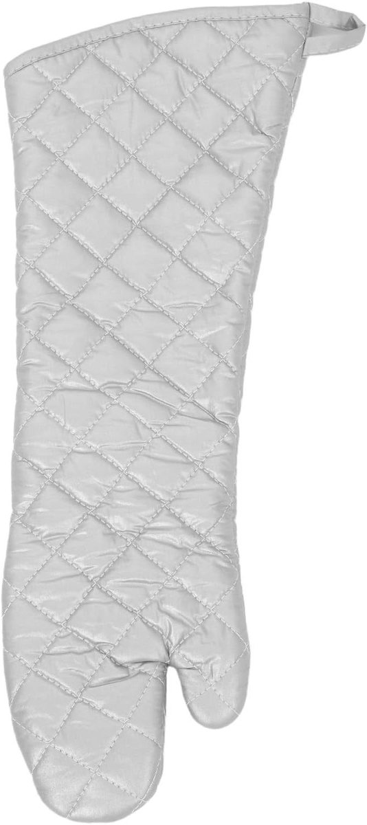 Ovenwanten Katoen - Keukenhandschoenen Hittebestendig - Bescherming bij Koken - Extra Lange Bescherming - 58 x 19 cm - Zilver