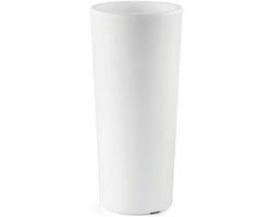 Bloempot Clou - Plantenbak rond - Binnen planten - Met afvoergat - H100 cm - Wit