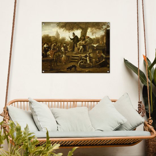 Le charlatan (Les rochers) - Peinture de Jan Steen Garden poster 80x60 cm - Toile de jardin / Toile d'extérieur / Peintures pour l'extérieur (décoration de jardin)