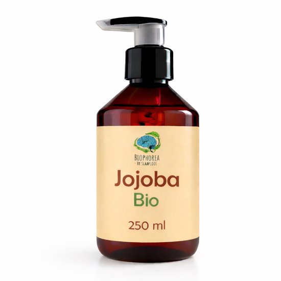 Slaaploos Jojoba Olie - 250ml - 100% Puur Biologisch Koudgeperst - Biophorea Jojobaolie - Basisolie voor etherische oliën, Haar & Gezicht
