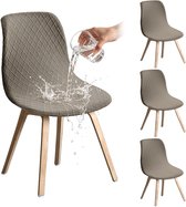 Stoelhoezen — 4-pack — Afneembare hoezen voor eetkamerstoelen — Universele stretch-stoelhoezen — Zithoezen — Ideaal voor huis & keuken — Duurzaam / Zeer elastisch / Afneembaar — Lengte: 45–52 cm, breedte: 40–46 cm, hoogte: 40–48 cm