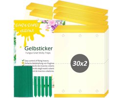 Flycatchers - Sticky Fly Traps - Effectieve Gele Stickers en Tablets voor Vliegende Insecten - 60 Stuks Rectangles 6.5 x 9cm