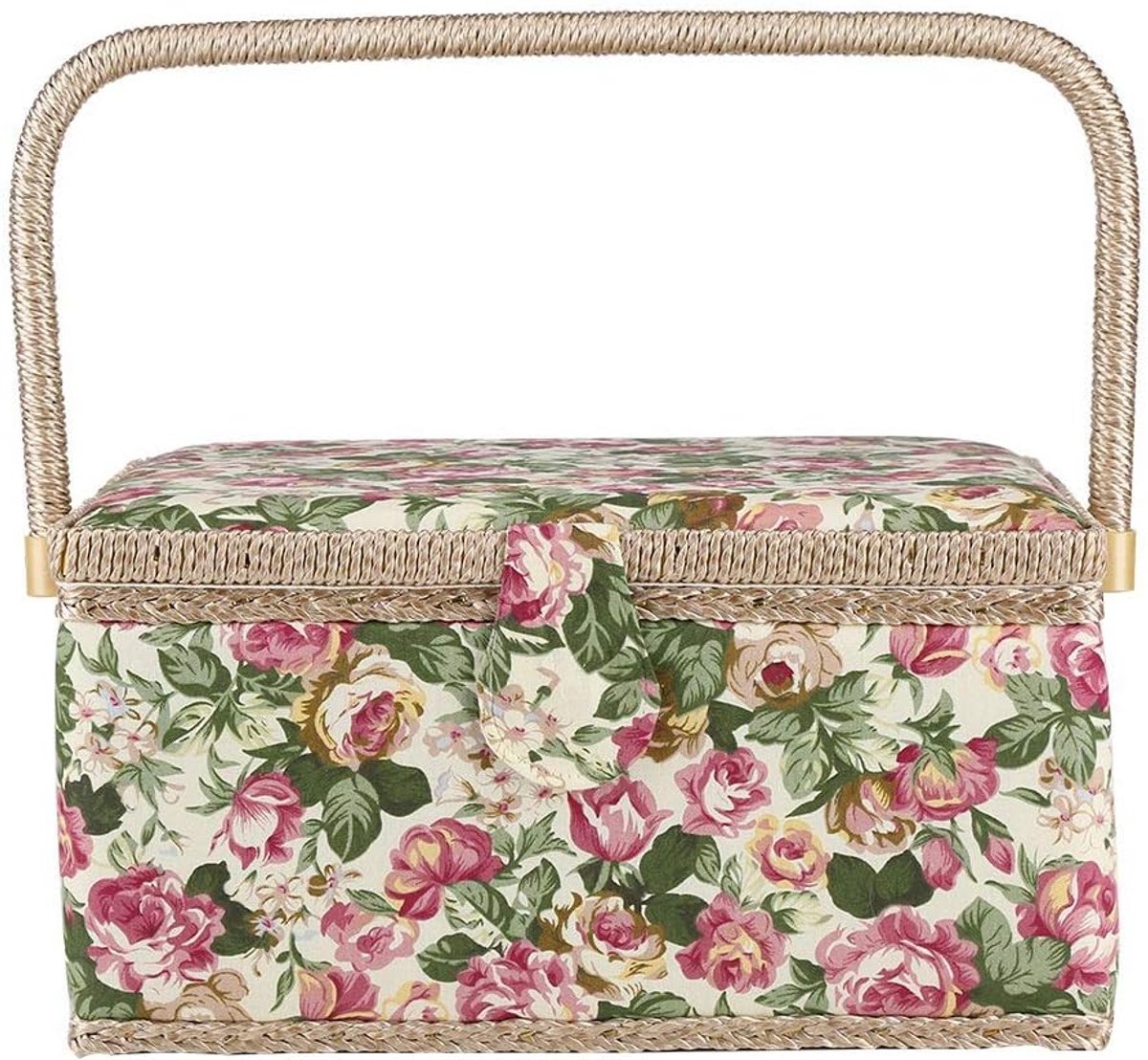 Grote Decoratieve Naaimand met Handvat en Bloemenprint