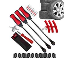 Bandenwisselset Motorfiets - Bandenlichters Velgenbeschermers - Band Onderhoud - Roestvrijstalen Hendel - 40 cm - Zilver