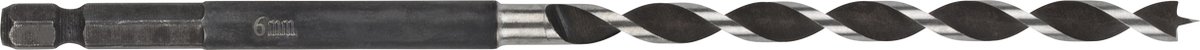 wolfcraft - 6mm Slangenboor voor Houtbalken - 165mm - Zeskantschacht Houtboor - Hex - 7131000