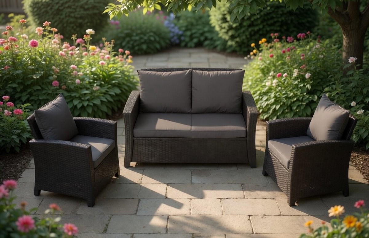 Bankkussen, outdoor zitkussen, voor tuinbank van polyrotan, voor buiten, bankkussen, zitkussen, rotan, schommelbank, antraciet, 100 x 50 x 50 cm-Mobili Bella