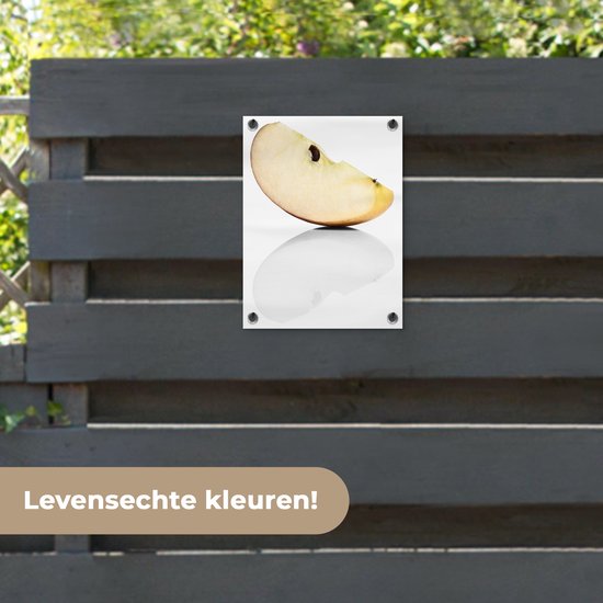 Horloge maison d'une pomme rouge affiche de jardin 30x40 cm - petit - Toile de jardin / Toile d'extérieur / Peintures pour l'extérieur (décoration de jardin)