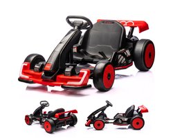 Audi Full Option Elektrische GoKart 6 tot 12 jaar – Officieel Gelicentieerde 24V Drift-Kart met Verstelbaar Frame & Bluetooth – Snelle Kinderkart met Soft-Start, LED-verlichting & EVA Voorwielen – Rood