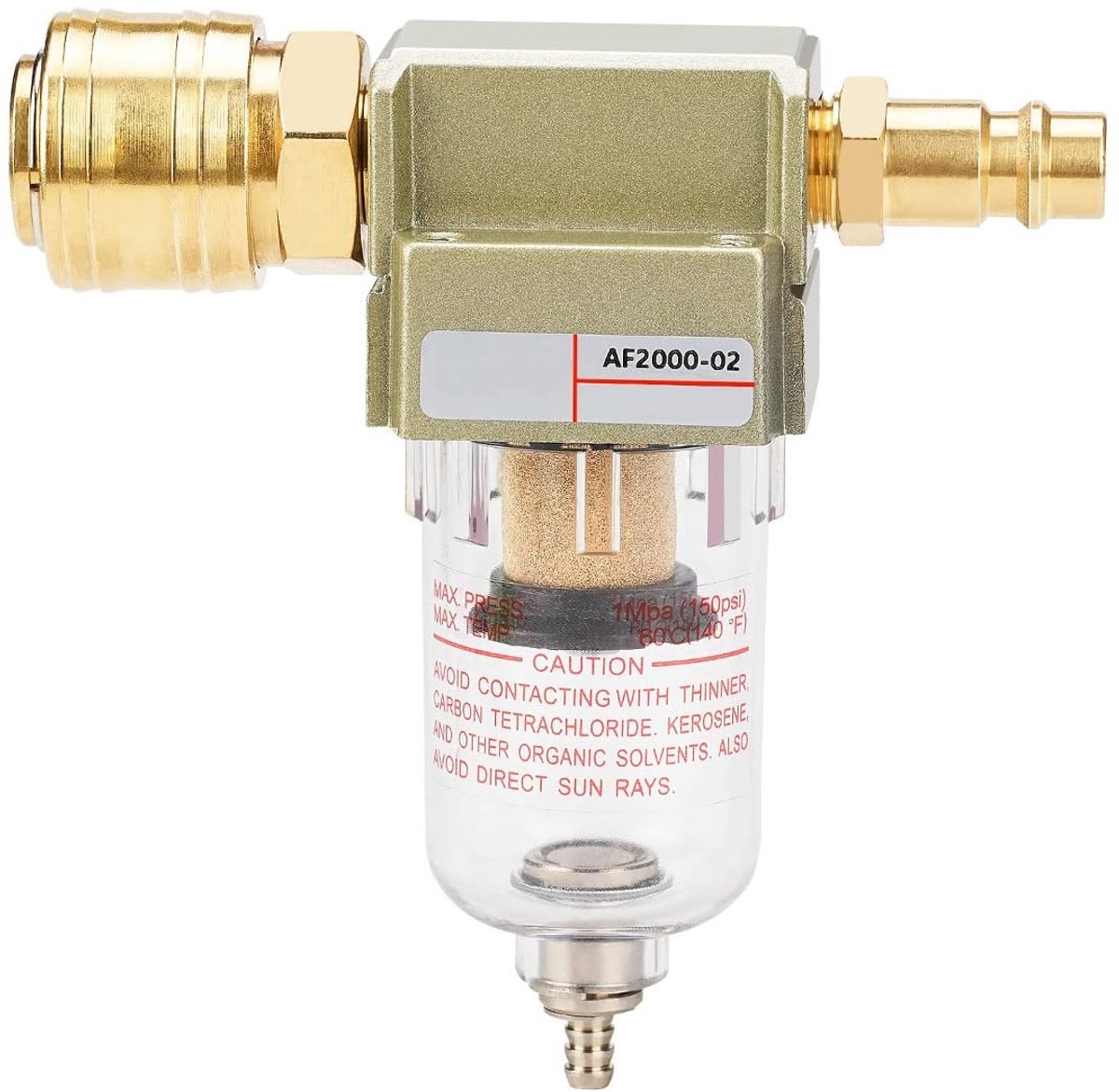 Allecto - Compressed Air Water Separator - Drukregelaar en Filter voor Luchtcompressor - 1/4 Inch aansluiting - Verhoogt efficiëntie van luchtcompr...