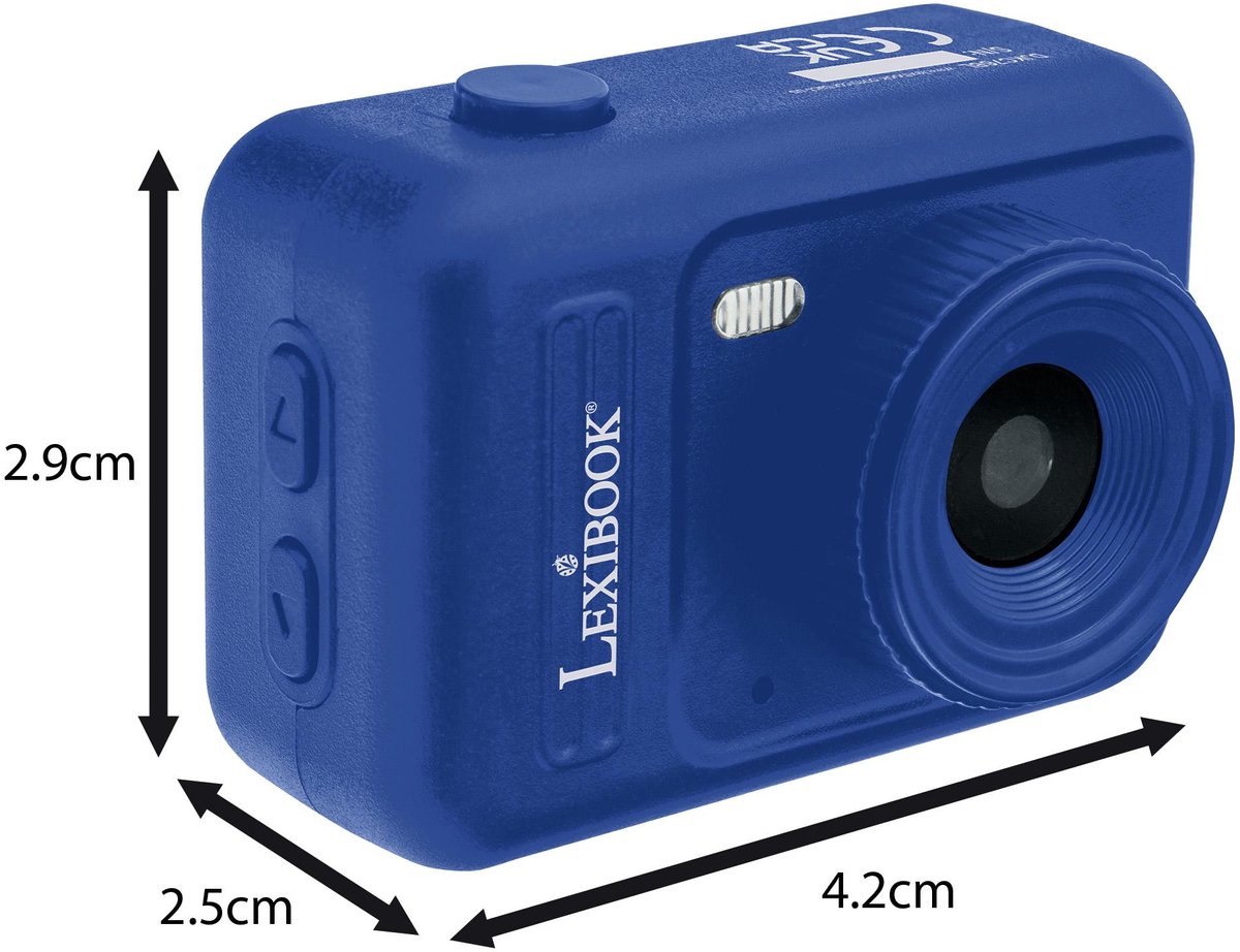 Sleutelhanger Miniatuur Digitale camera Lichtblauw met ingebouwd flashgeheugen – foto 3