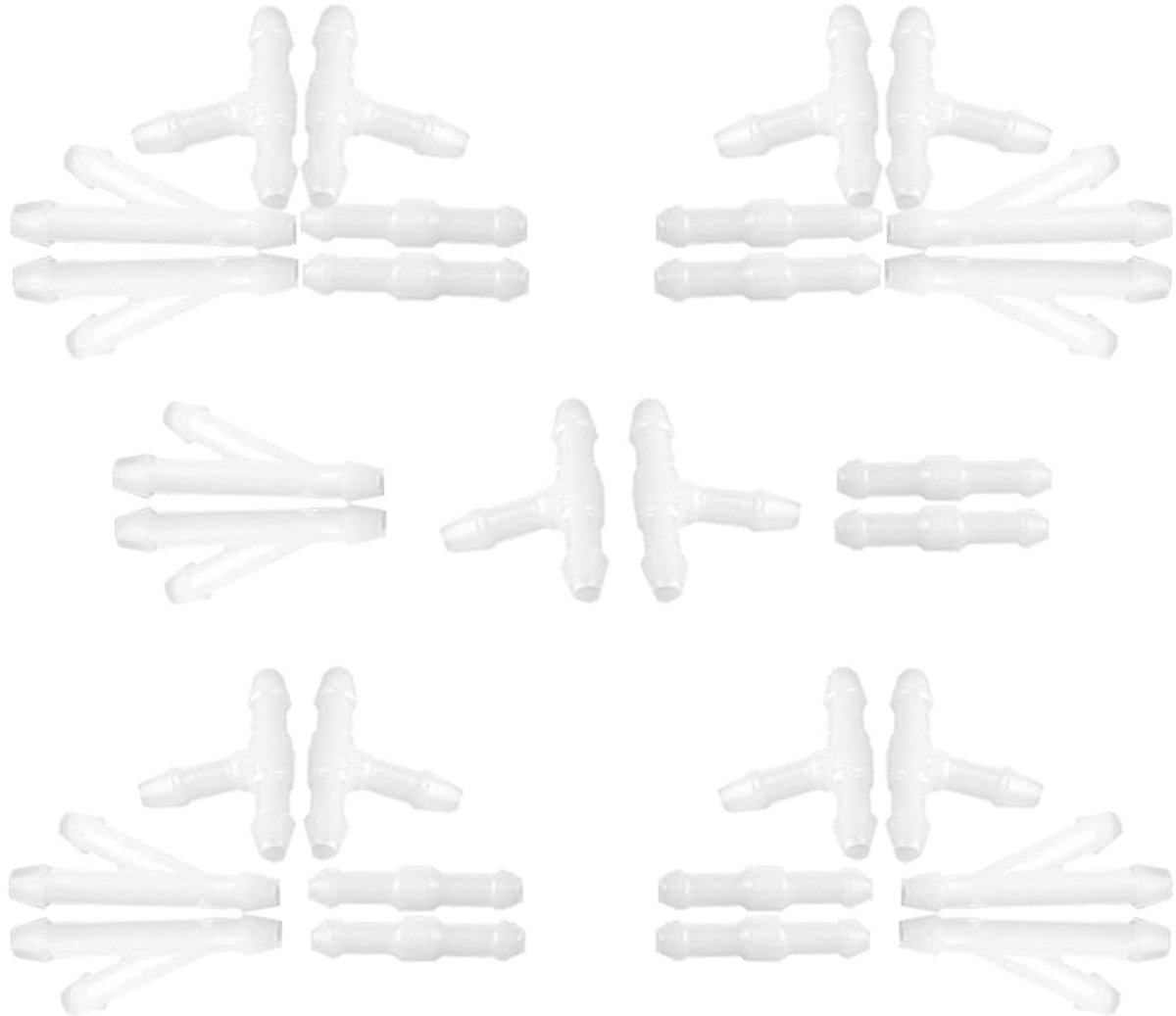 Allecto - Ruitensproeierslangverbinding - 2-weg en 3-weg connectors - Universeel - Wit - Vloeistofbuizenpijpfitting - Geschikt voor autosproeiers -...