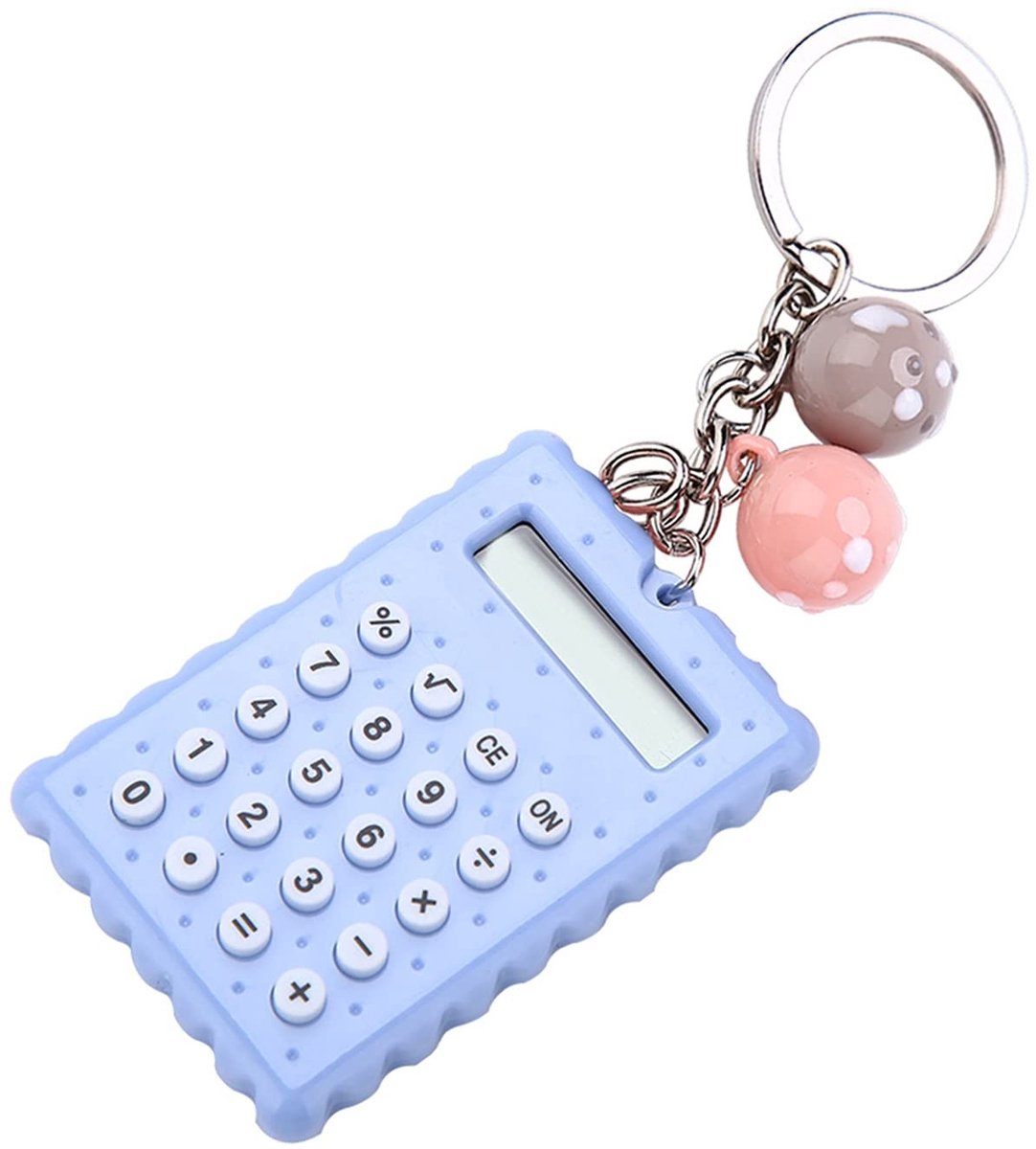 Allecto - Mini-rekenmachine - Draagbaar - Schattige koekjesstijl - Grijs paars - Handige calculator - Geschikt voor school en werk - Compact formaat