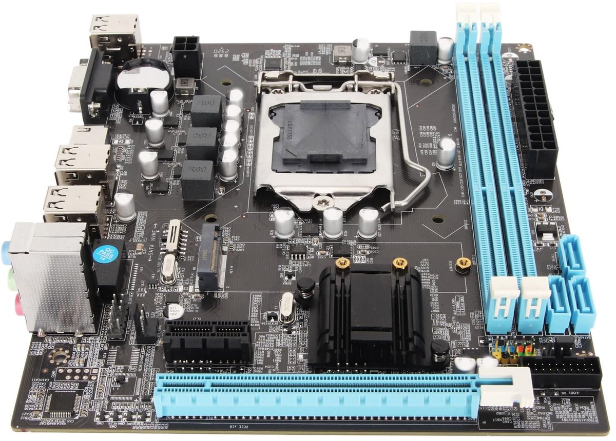 Allecto - Micro Moederbord - DDR3 - 1155 CPU-sleuf - Compact formaat - M.2 NVMe ondersteuning - Geschikt voor i3 i5 i7 - 470 gram