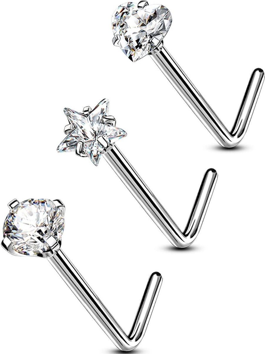 Allecto - Neus Studs - Titanium - Perfecte Pasvorm - 20G - Neus Ringen - Comfortabel en Stijlvol - Geschikt voor Vrouwen en Mannen