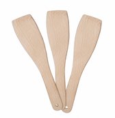 Houten spatel - bakspaan- bakspatel - set van 3 stuks - Buiten koken - BBQ - Skottelbraai - Keukengerei - 30 cm - beukenhout