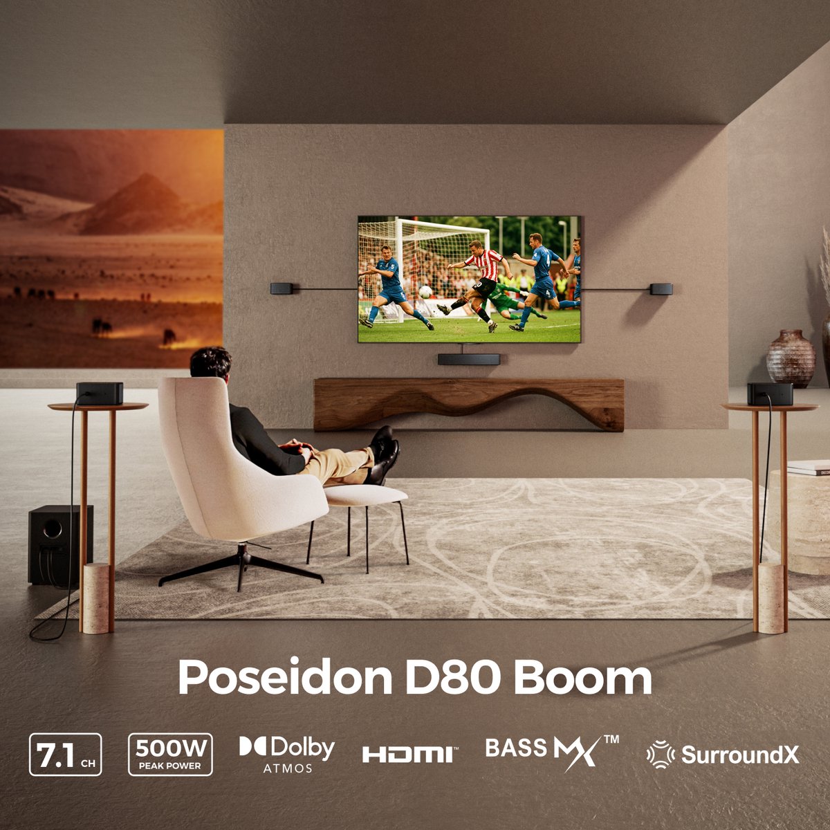 ULTIMEA Poseidon D80 Boom - 7.1-kanaals Dolby Atmos-soundbar - afbeelding 2