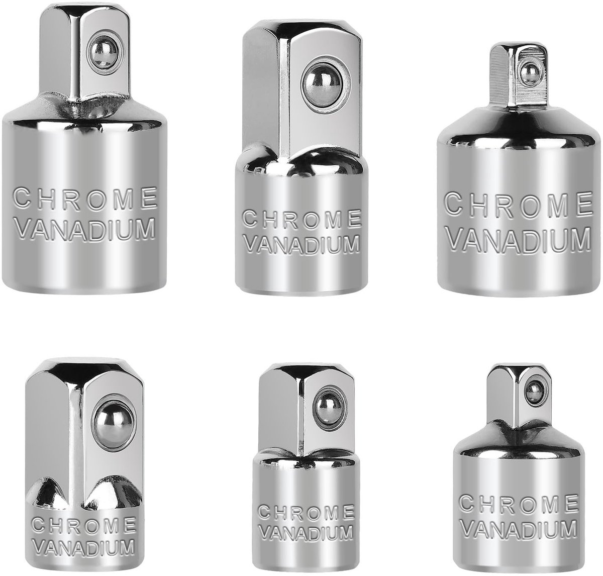 MTTProducts - Socket Wrench Adapter Set - 6-delige set - Robuuste kwaliteit - Voor diverse ratchets - Geschikt voor 1/4 3/8 en 1/2 inch - Perfect voor ...