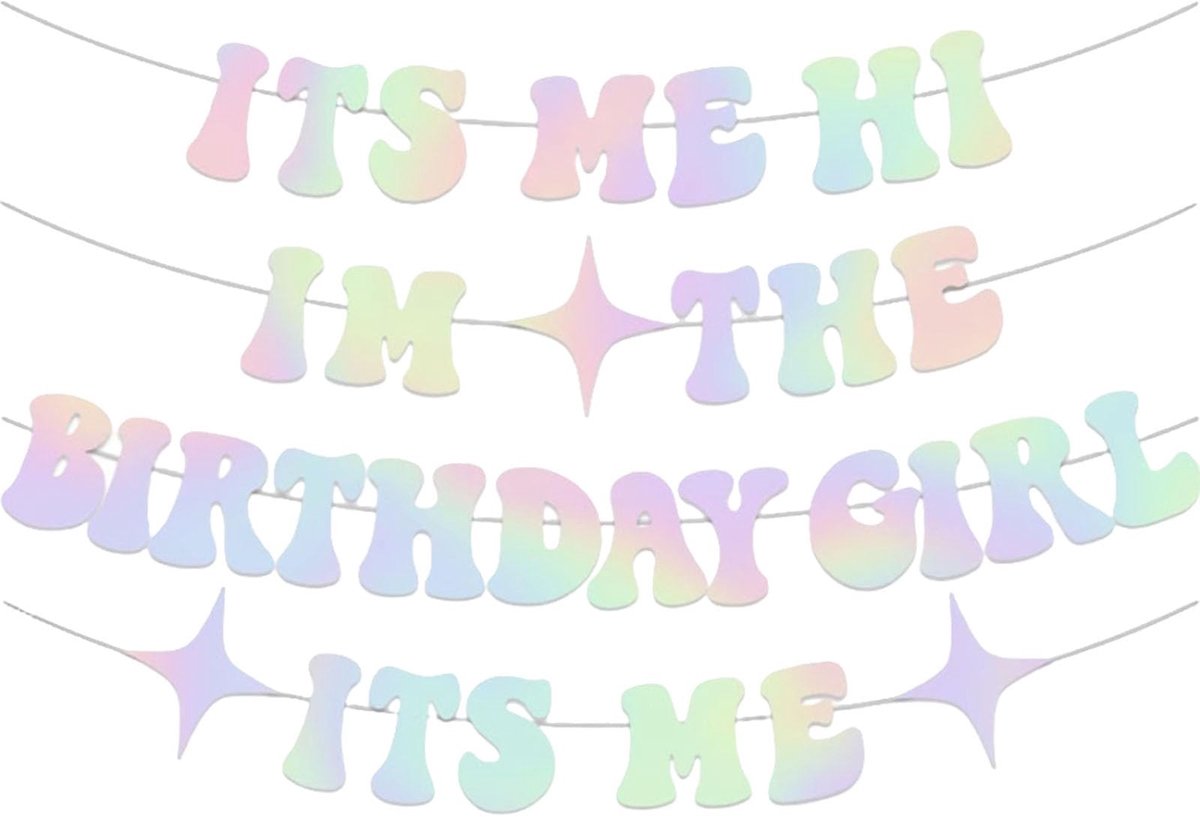 Allecta - Verjaardagsbanner voor meisjes - Vintage decoratie - Feestdecoratie met achtergrond