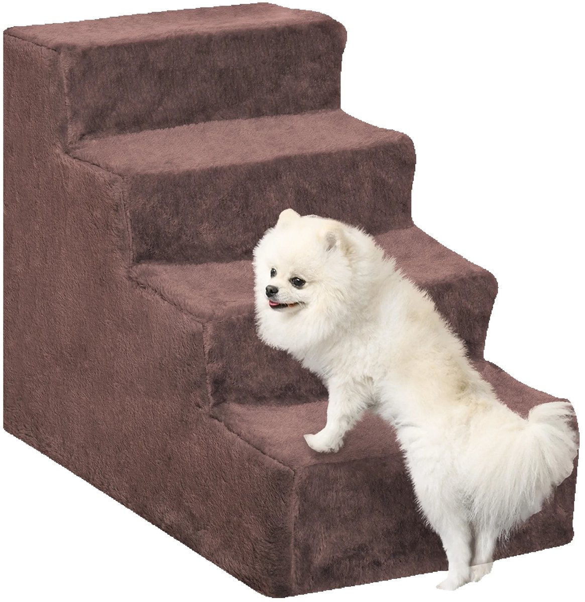 NordHaus Hondentrap 4 Treden - Honden Trap - Huisdier Trap - Ontlast Gewrichten - 60x35x44 cm Bruin