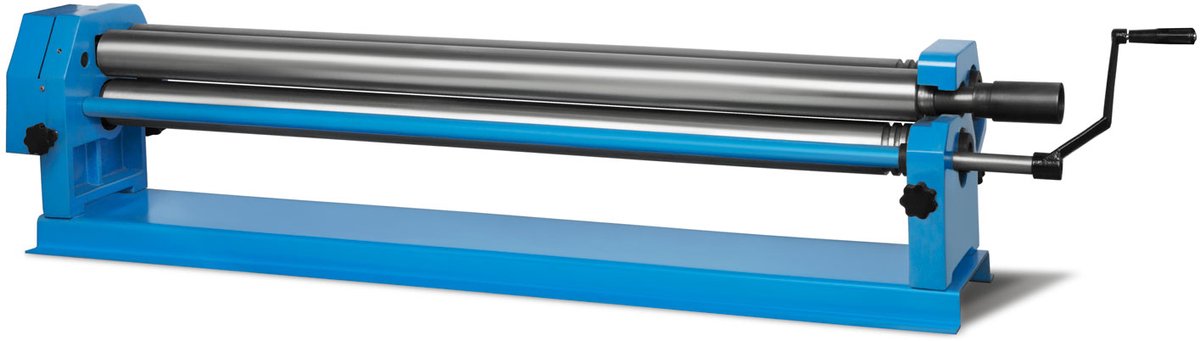EBERTH rondbuigmachine, rolbuigmachine voor plaatwerk tot 1300 mm, buigmachine met drie hoogwaardige stalen rollen, uitswenkbare bovenrol, soepel lopende handkruk, plaatbuigmachine