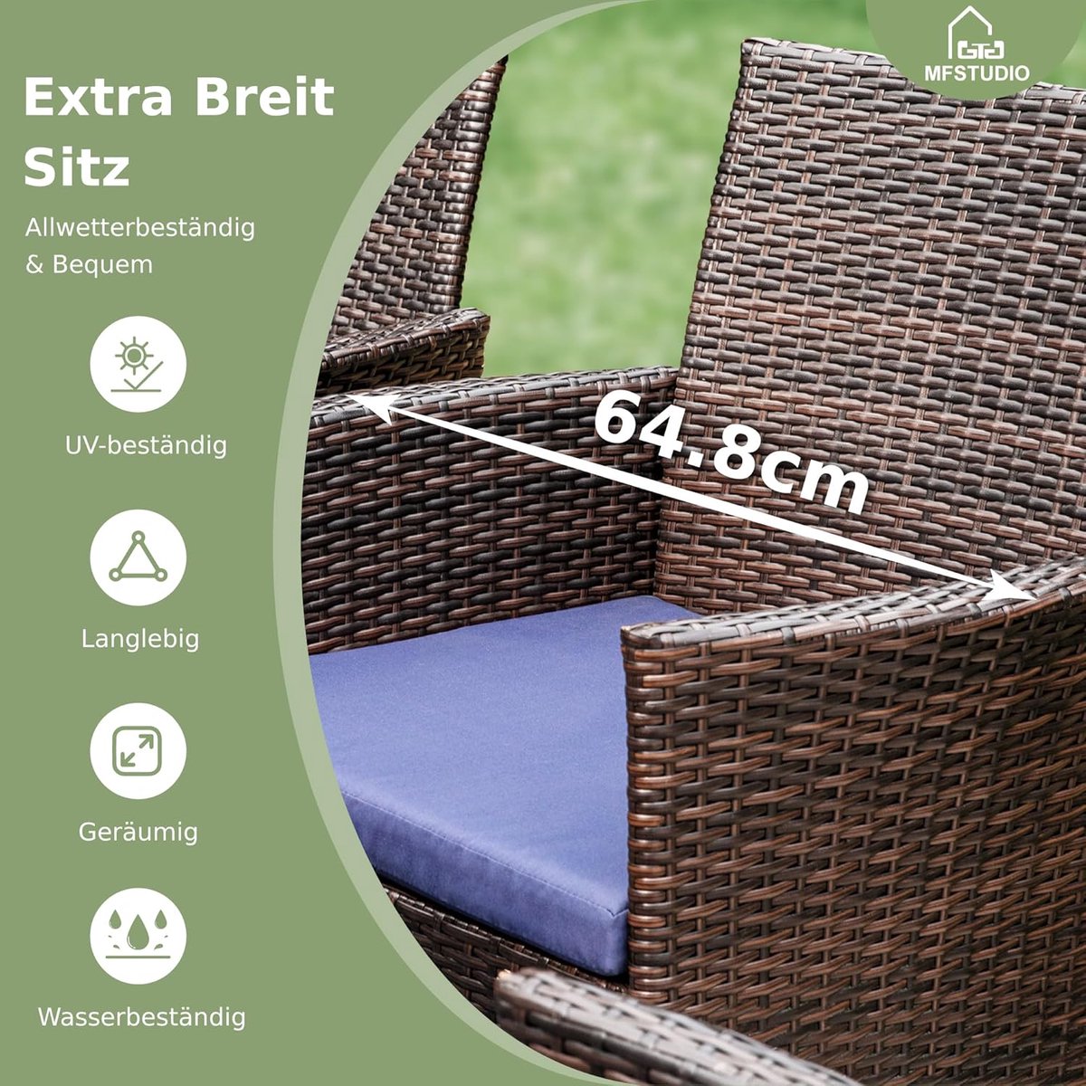 Tuinstoel Set 4 Stuks – - Stuks – Meuble Paris Luxe - Medahomestore