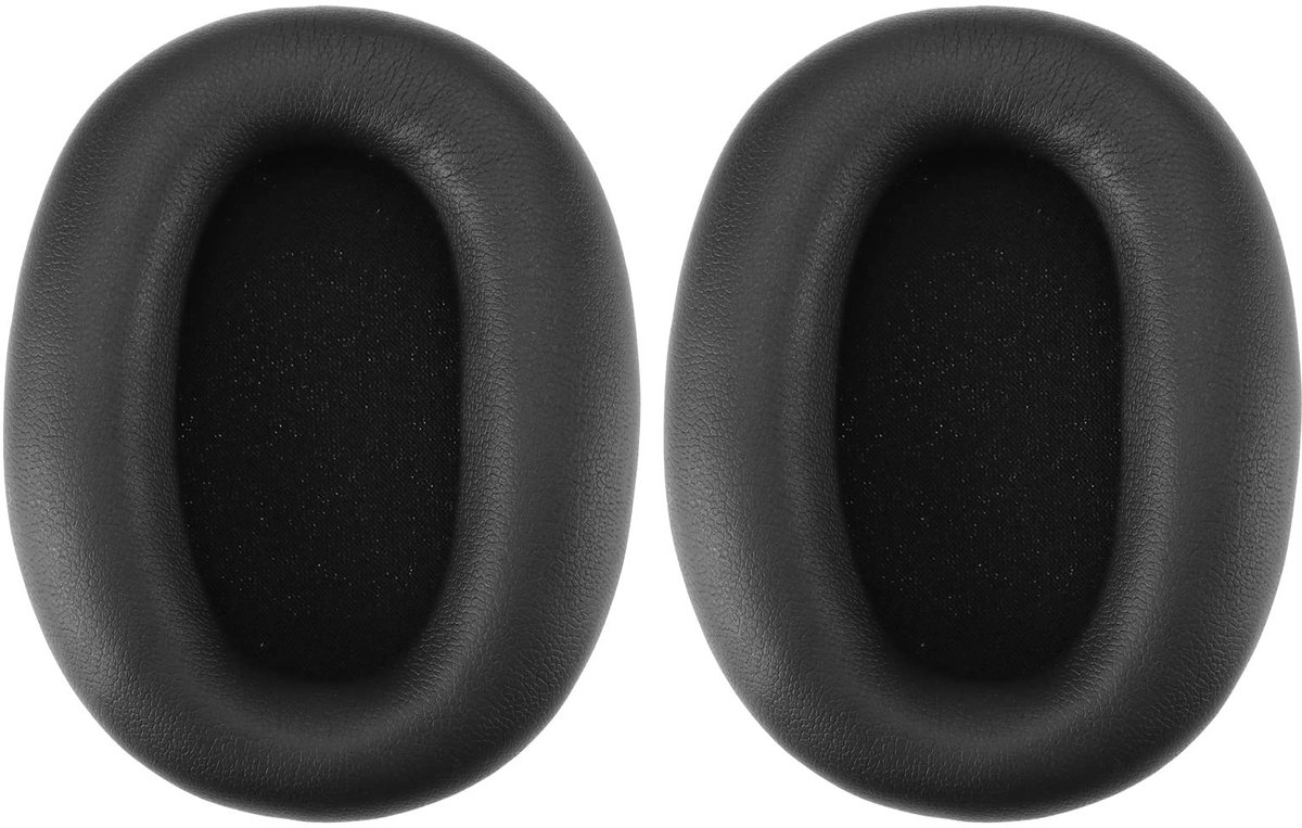 Allecto - Oorkussens Vervanging - Hoofdtelefoon Accessoires - Eiwit Lederen - Zwart - Schuim Oorkussen - Geschikt voor Sony WH-1000XM2 en MDR-1000X...