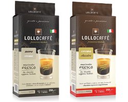 Lollo Caffè Duo Pack – Nero Crema & Crema Classico – 2 x 250g Gemalen Koffie
