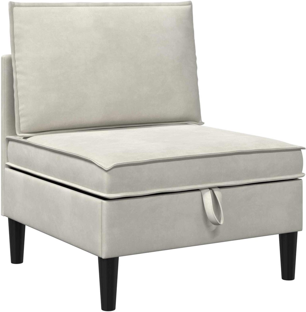 vidaXL - Sofa - met - opslag - Crèmekleurig - Fluweel