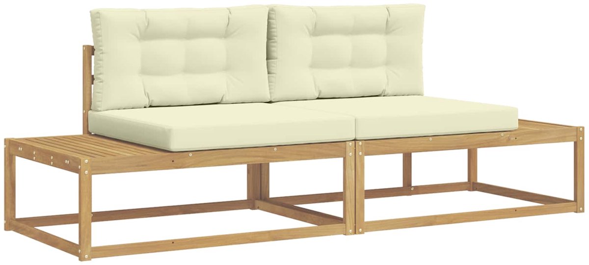 vidaXL - Buiten - bank - set - Polyester - Wit