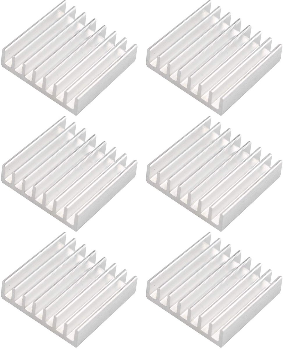 Shopcentral - Heatsink Aluminium - Koeling - Voor WiFi Routers - 22 x 22 x 6mm - Koelvin - Optimaliseer temperatuur - Geschikt voor diverse apparaten