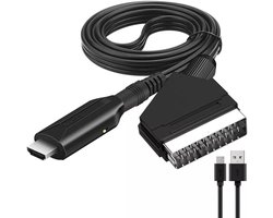 Connectoradapter - SCART naar HDMI high-definition video-converter - Lichtgewicht en handig, eenvoudig te installeren - Ondersteunt 720/1080p high-definition beeldkwaliteit - Geschikt voor HDTV's, monitoren, projectoren, Blu-ray dvd-spelers, enz.