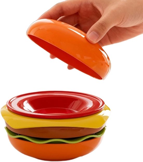 Hamburger Bordenset - Voorgerecht Borden - Feestelijke Snacks - Stapelbaar Compact Ontwerp - 14x10 cm - Zwart — afbeelding 5
