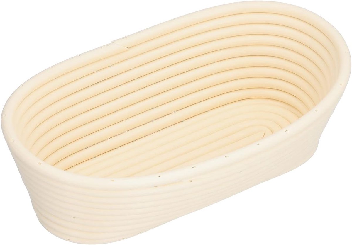 Broodmandje - Bakmand Rijslaad - Brood fermenteren - Uniek ontwerp - 25x15x8cm - Gebroken wit
