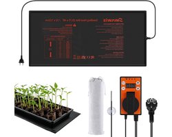 Verwarmingsmat voor Planten 130W, 52.5x122cm met Losse Thermostaat 5-42°C, IP67 – Inclusief Opbergtas voor Kassen en Terrariums