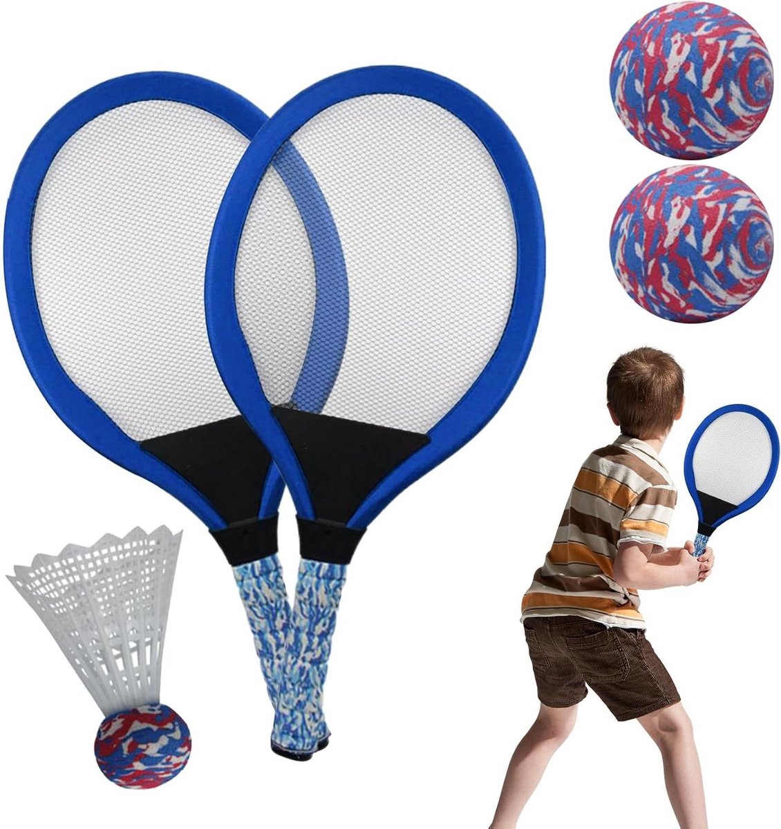 Sportrackets Set - Ouder Kind - Interactief Spel - Ontwikkelingshulpmiddel - 54x28.7 cm - Multicolor