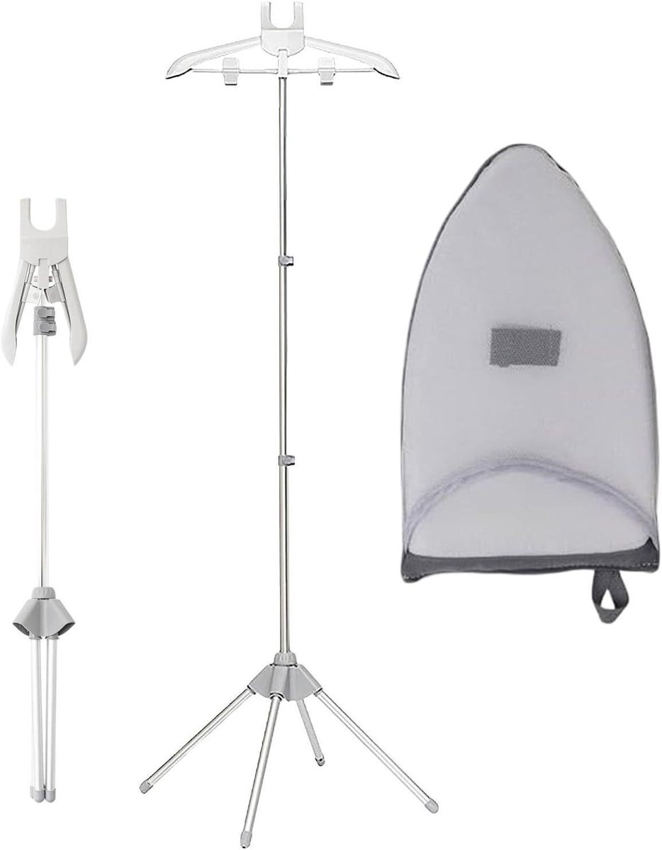 Kledingrek - Stoomhanger - Kleding Stomen - Draaibaar Frame - 80-160 cm - Grijs