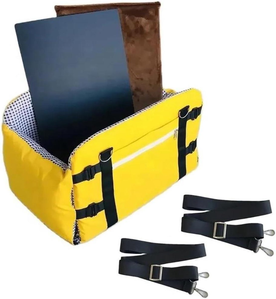 Draagbare Hondentas Auto - Reismand Puppy - Veilig Reizen - Verstelbare Gesp - Medium Formaat - Geel