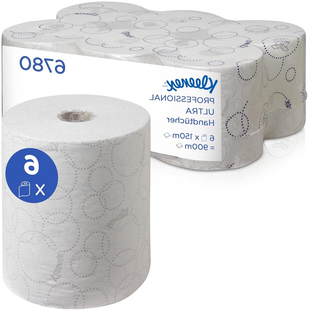 Rolpapieren doeken - Keukenrol - Hygiënisch reinigen - Airflex technologie - 6 x 150 meter - Wit