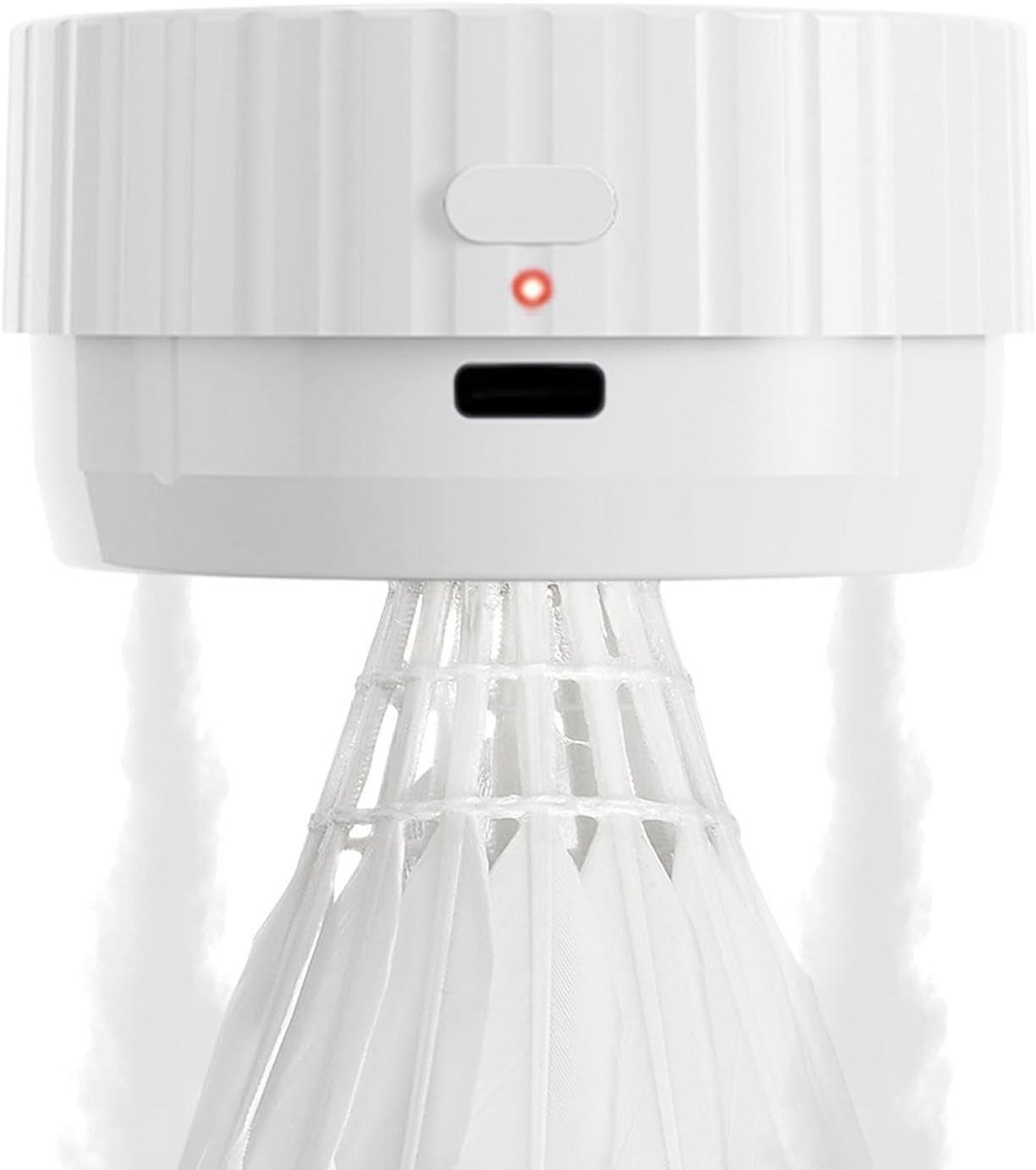Badminton Ball Steamer - Shuttle Luchtbevochtiger - Shuttlecock Verzorging - Snelle Damp Generatie - 6.5 x 3.5 cm - Wit