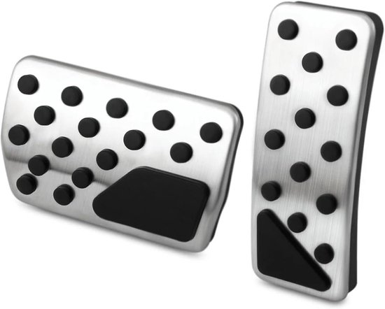 Pedaalhoezen Set - Auto Pedalen - Verbeterde Grip - Roestvrij Staal - One Size - Zwart Zilver — afbeelding 4