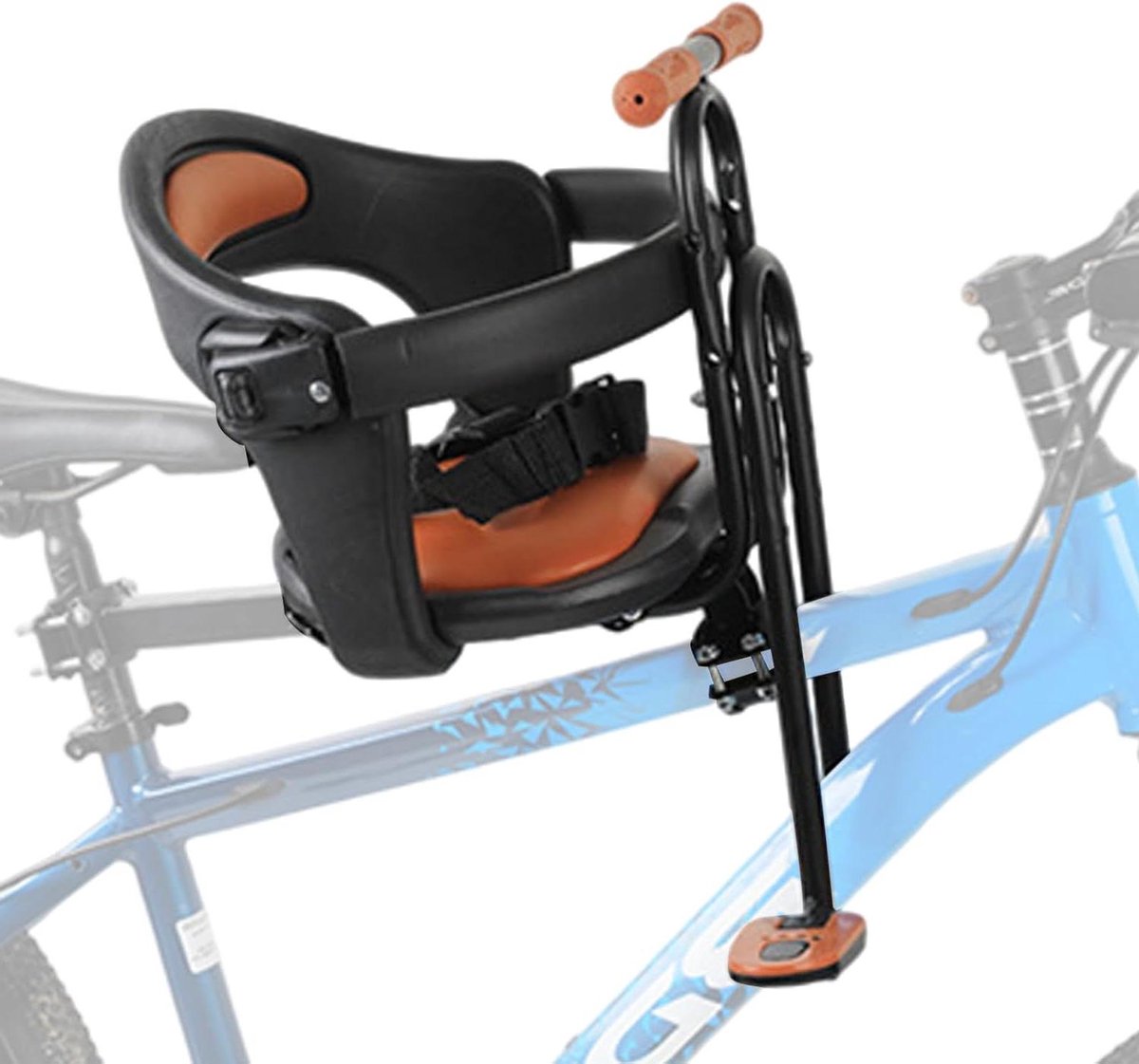 Kinderfietszitje - Babyzitje Fiets - Veilig Fietsen - Verstelbare Voetsteun - 35x48 cm - Zwart