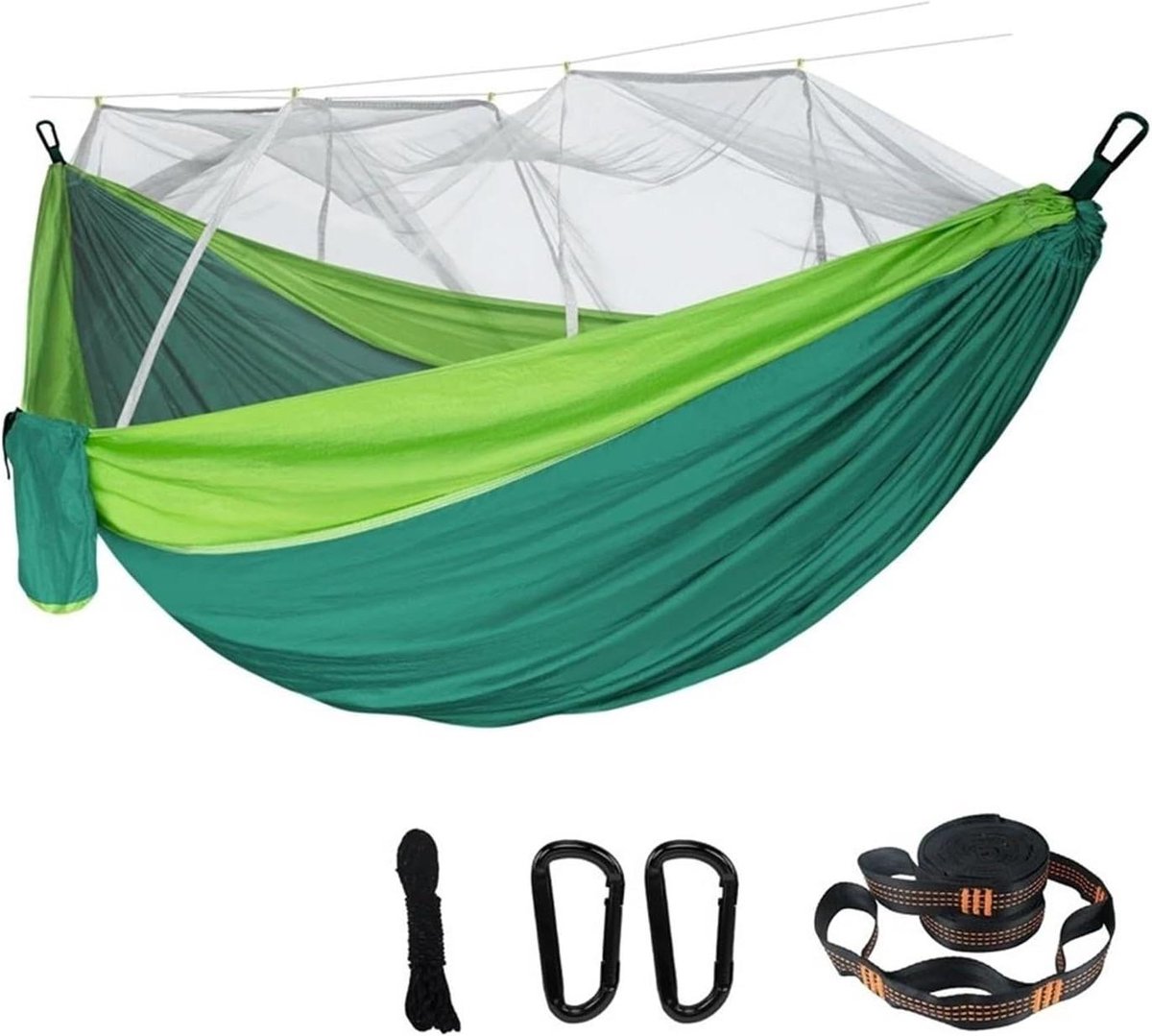 Dubbele Hangmat - Buiten Hangmat - Ontspannen Buiten - Snel Op te Zetten - 300x200 CM - Groen