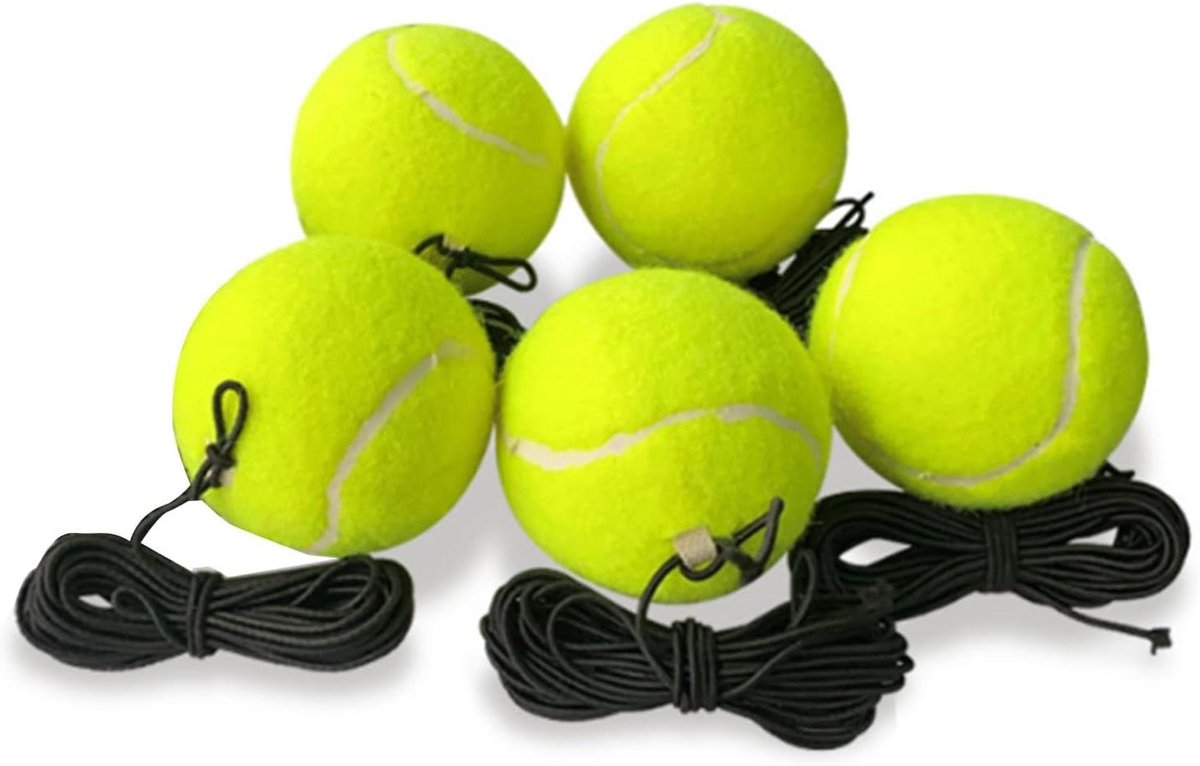 Bottone 5Pcs Professionele Tennis Trainer Beginner Training Ballen Met Elastische String Draagbare Rebounds Praktijk Gemakkelijk Te Gebruiken Tennis Trainer