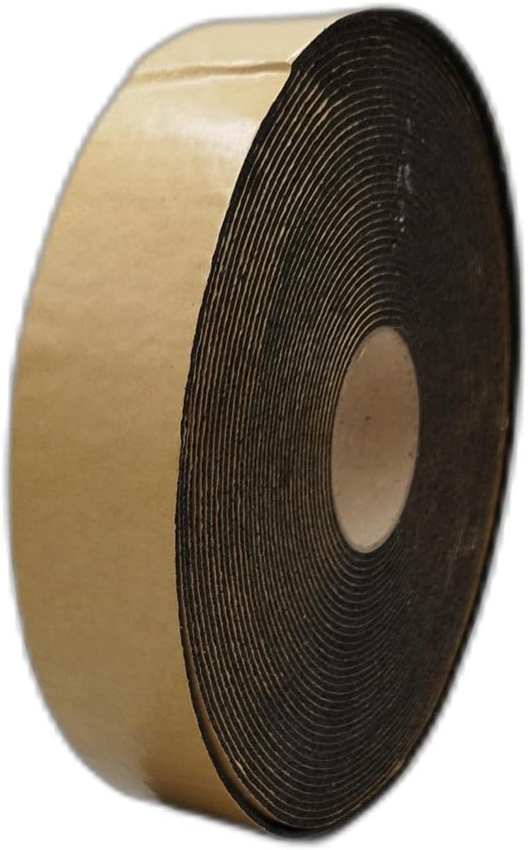 Beschermende mat - Rubberen pad - Terras bouw - Zelfklevend - 20 meter rol - Zwart