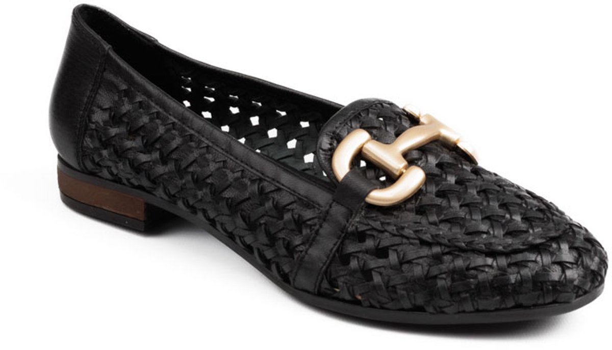 5PM Matera Sassi Loafer Dames Leer Zwart Gevlochten