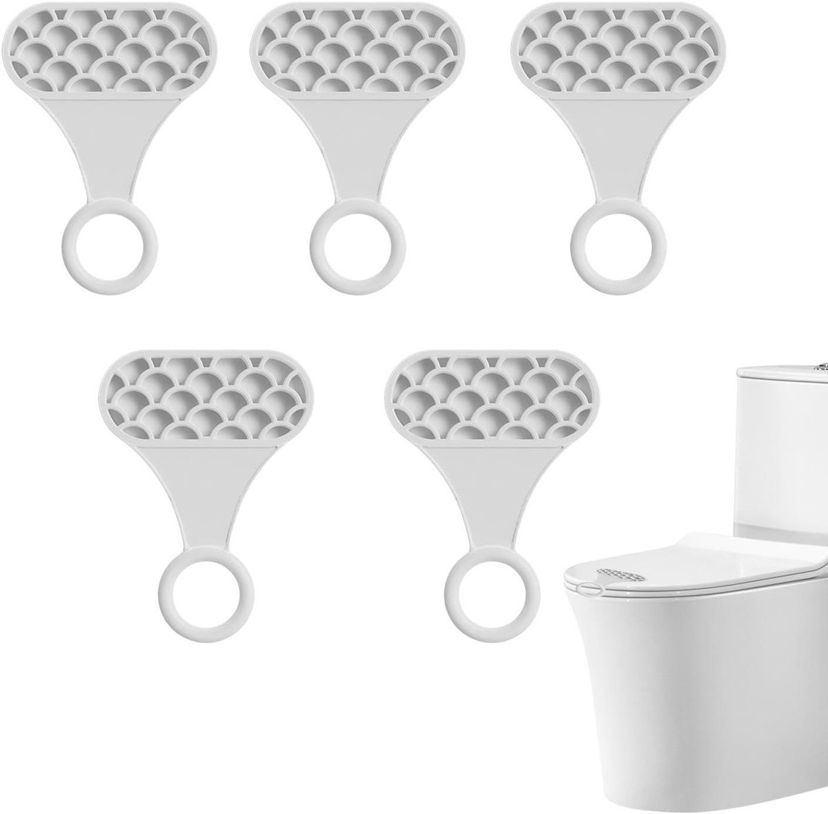 Toiletbrilhouder clip - Toiletdeksel lifter - Hygiënisch werken - Zelfklevend ontwerp - 5 stuks - Meerdere kleuren