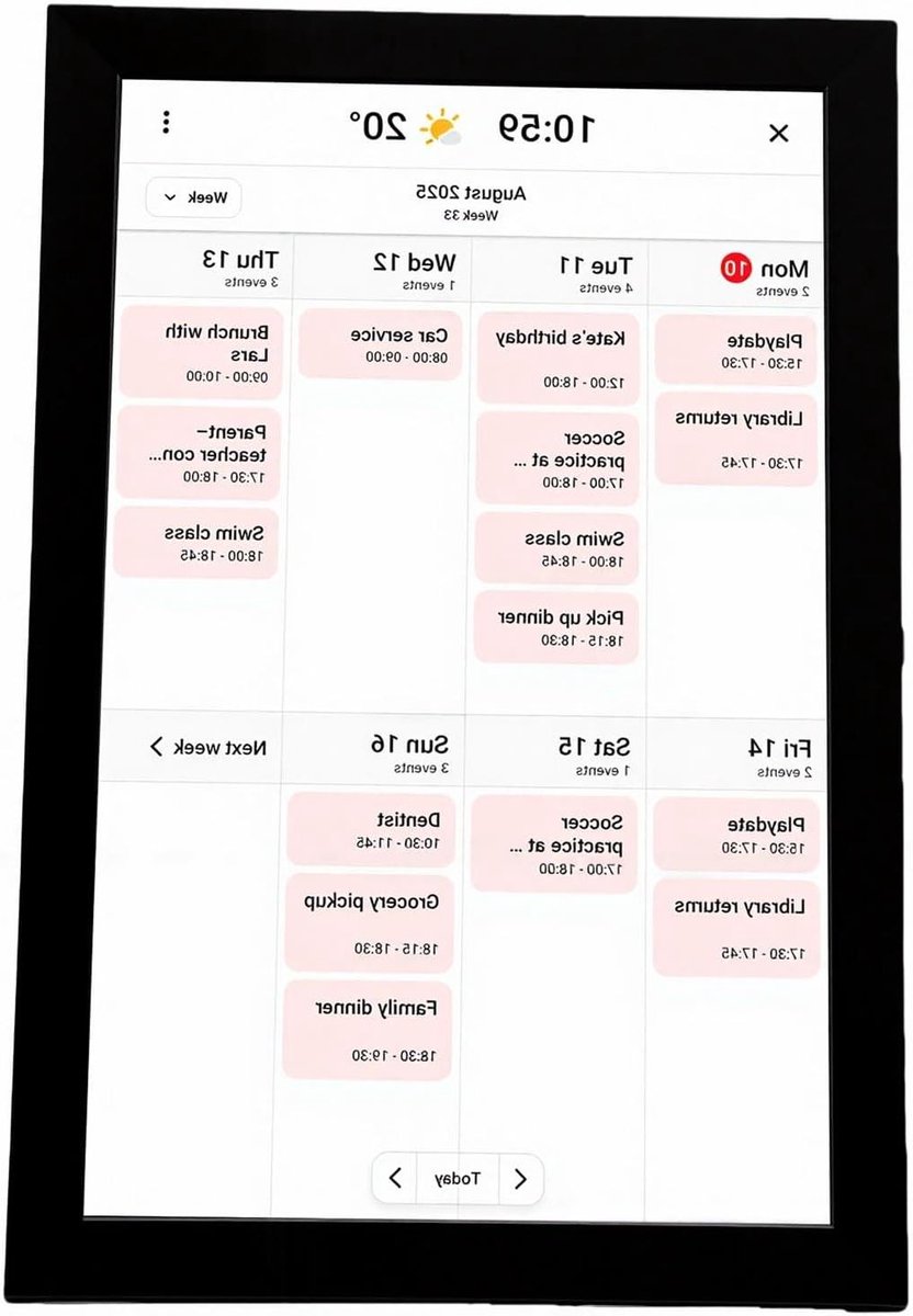 Slimme Digitale Kalender - Familieplanner Touchscreen - Gezinsplanning Organiseren - WIFI Automatische Sync - 101 Inch HD - Wit