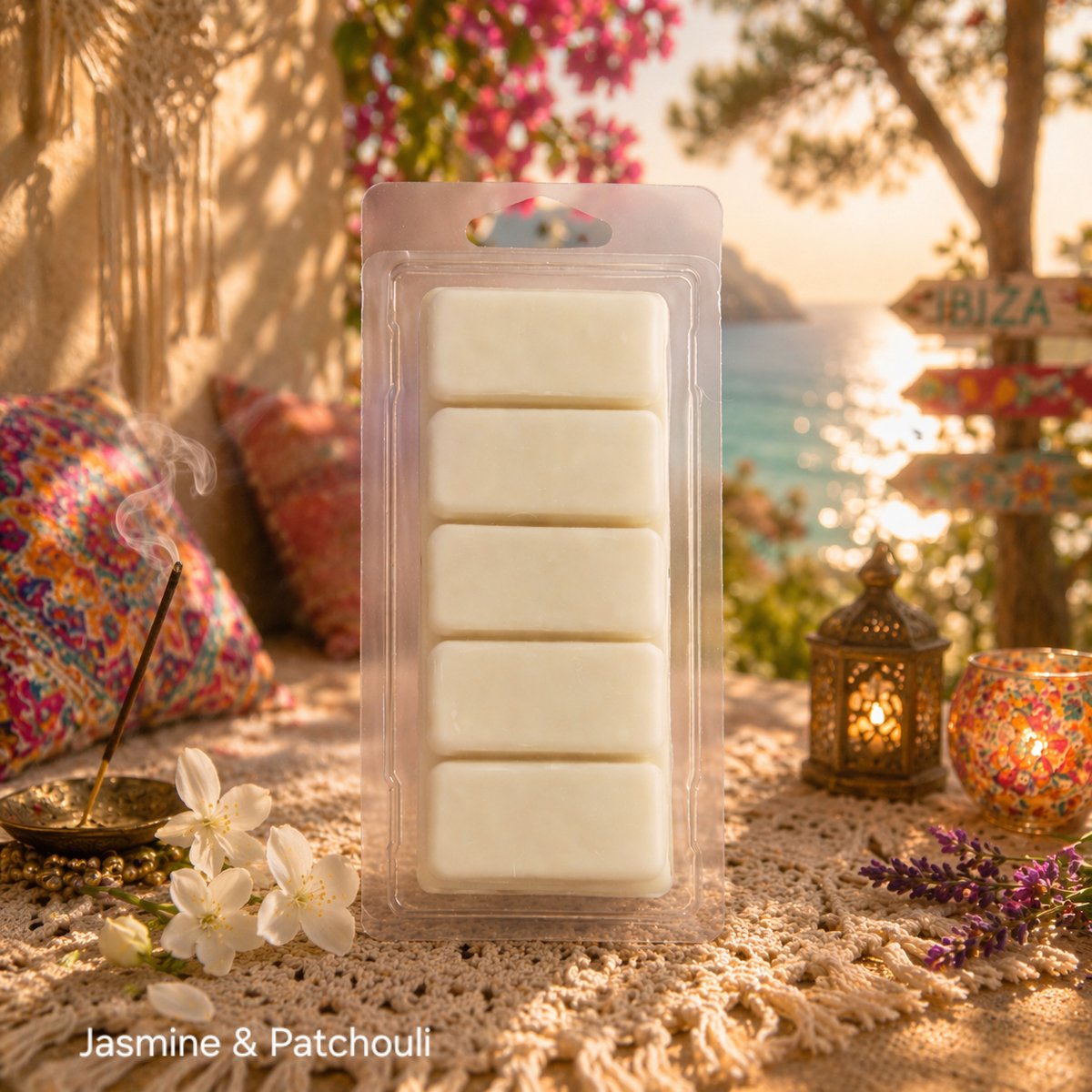 Waxmelts Jasmine & Patchouli - Snapbar - 55 gram - Sojawas - Handmade - Dierproefvrij - Vegan - Huisparfum - Voor in geurbrander - Waxbrander - Geur in huis - Wax melt - Geurkaars - Parfum